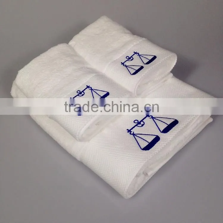 White hotel bath towel set luxury 100% cotton