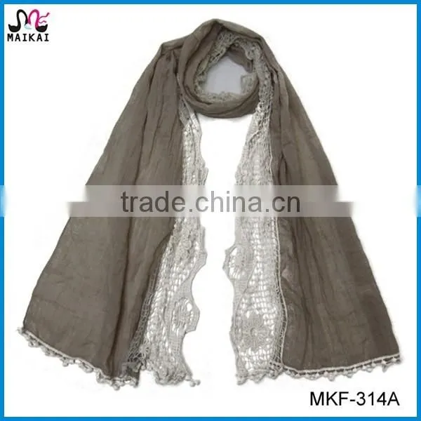 Wholesale korean fashion women lace embroidered scarf