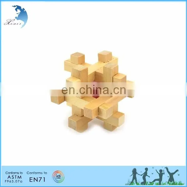 Best selling IQ brain jigsaw sliding 3d cube wooden puzzle games for kids