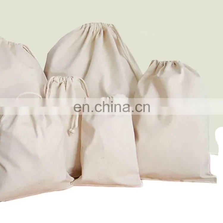 customized calico bags drawstring calico pouch bag wholesale promotional muslin calico bag free sample