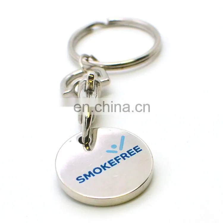 Metal souvenir custom trolley caddy coin keychain