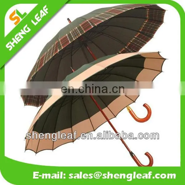 2013 Cheap Wooden Shaft Brown Umbrella