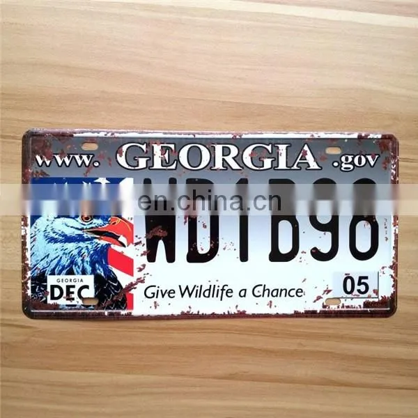vintage license plates retro iron painting BEER wall sticker number plate metal craft for store decoration