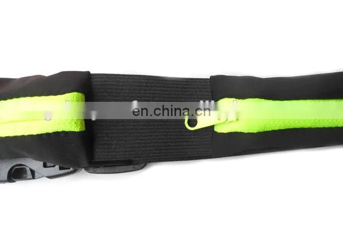Double Zipper Sport Waist Waterproof Elastic Pouch Bag for Running