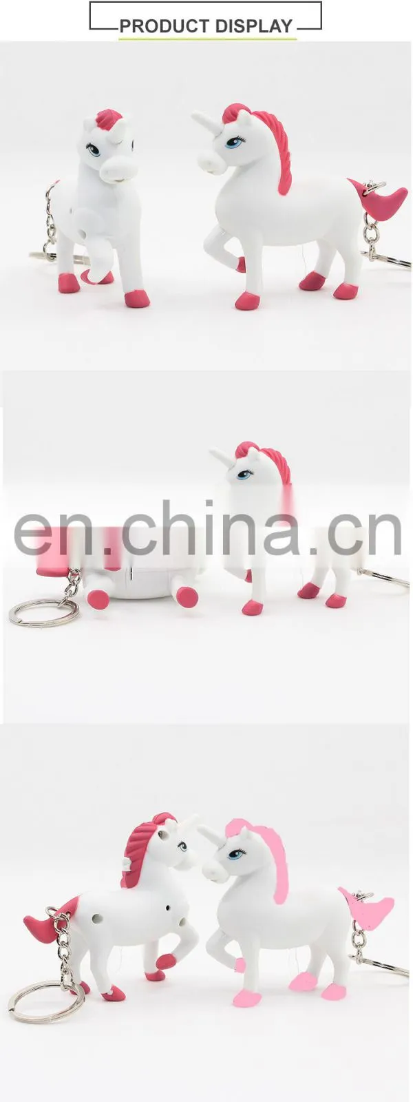 New arrival unicorn keychain with led light and unicorn sound