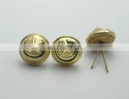 15mm Gold Plated Personalized Brass Button With Logo