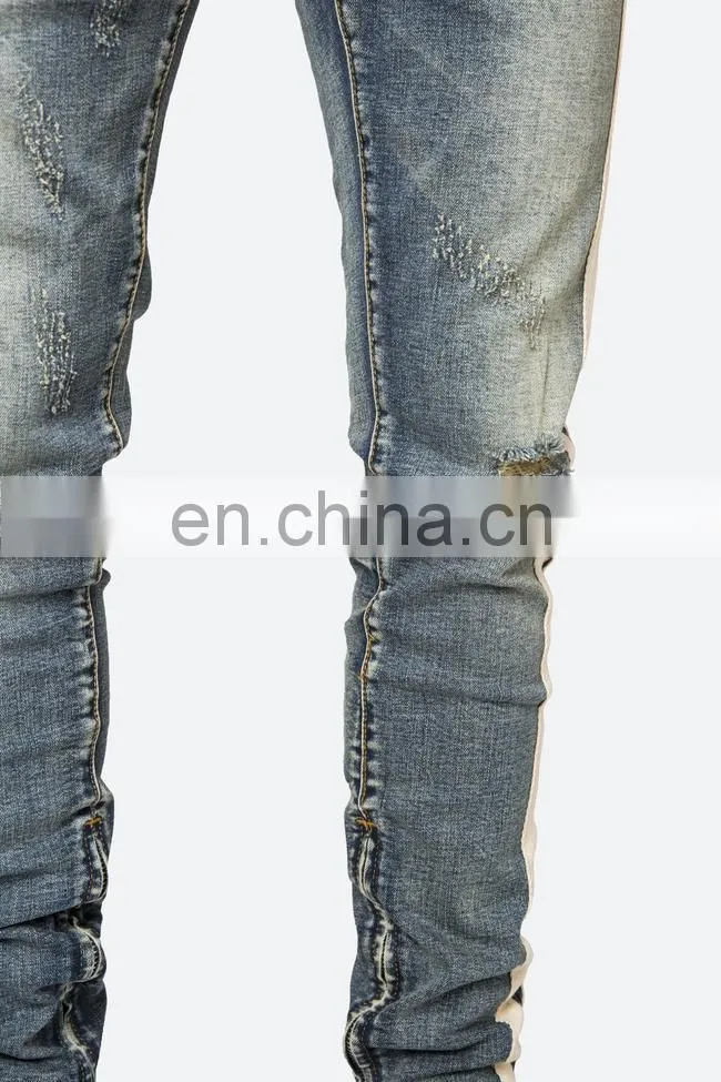 DiZNEW FABRICS CUSTOM WHITE SKINNY TRACK PANT JEANS FOR MEN