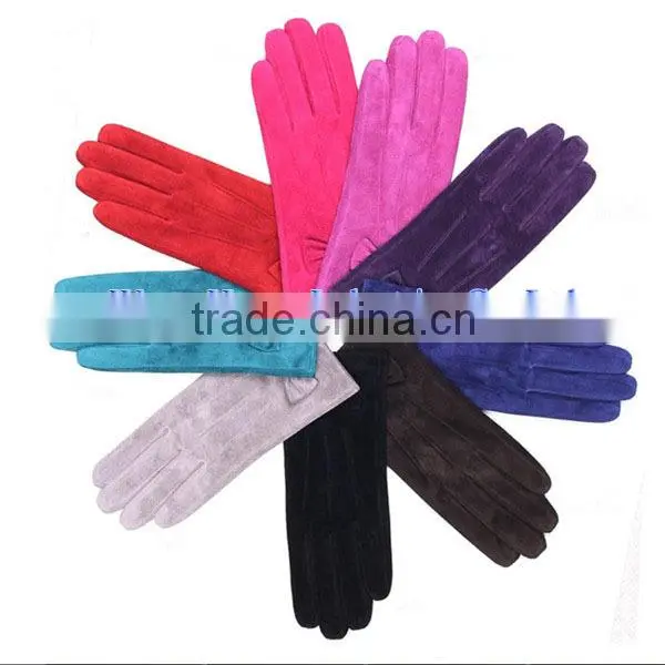 2015 suede short leather glove made in China
