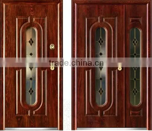 glass steel door (LT-911G) security steel door