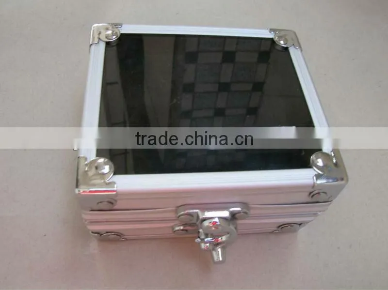 aluminum custom watch case with acrylic material/ aluminum watch case with pillow