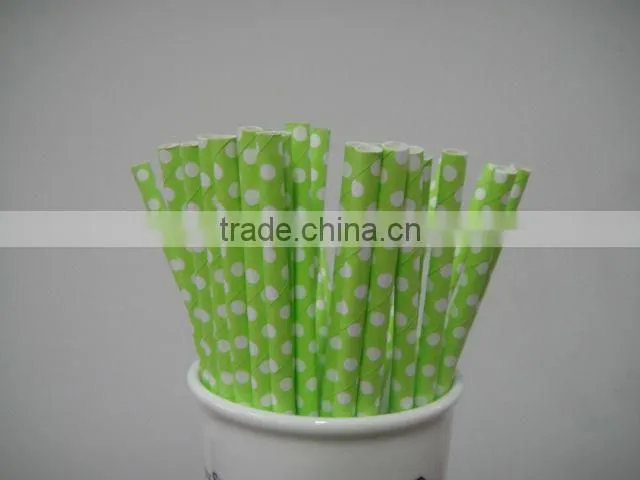 Hot Blue& White Polka Dot Retro Party Paper Drinking Straws