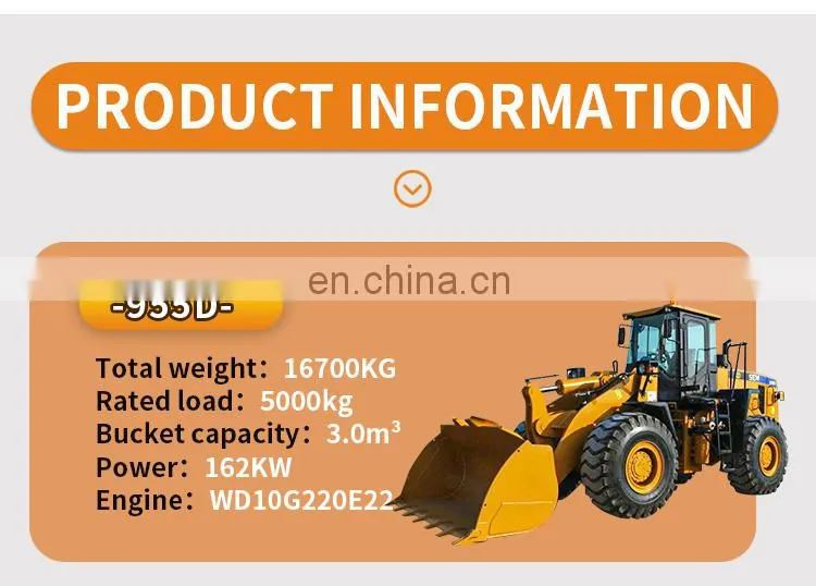 Efficient 5 Ton SEM 655D Front Loader Wheel loader with wood Grapple Log Grabber sugar cane grabber