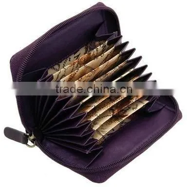 Zipper Round Fan Name Card Holder