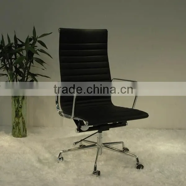 Replica top quality Chinese Genuine leather Classic black color Charles and Ray lift swivel High back chair