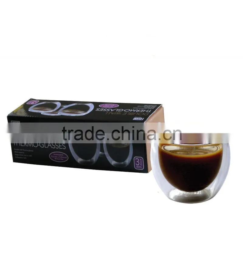 prevent cracking double wall glass cup coffee glass cup