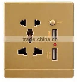 Upgrade Material 2.1A output universal socket outlet/2 USB socket/Mobile phone USB charger
