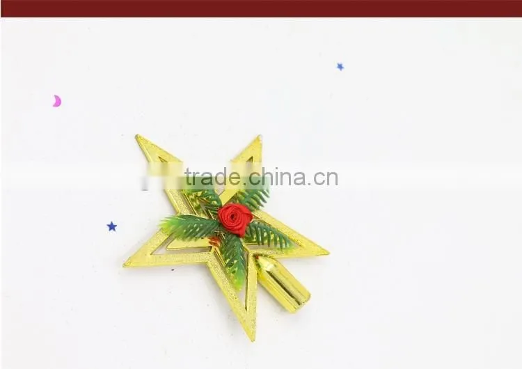 Best Promotion Top Selling Christmas Decoration Gold Star Christmas Tree Topper Decoration Pendant Ornament