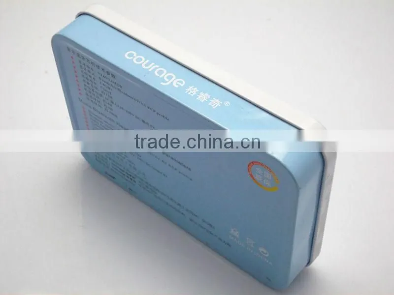 Top grade wholesale earphone tin boxes packaging with windowed lid