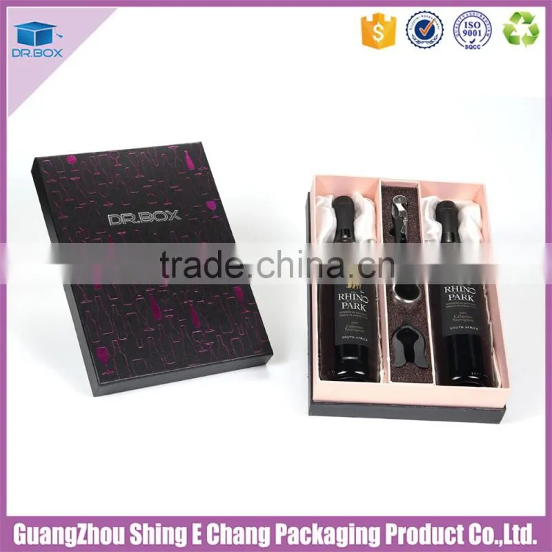 Manufacturer Wholesale CMYK Recycled 2 bottle wine box