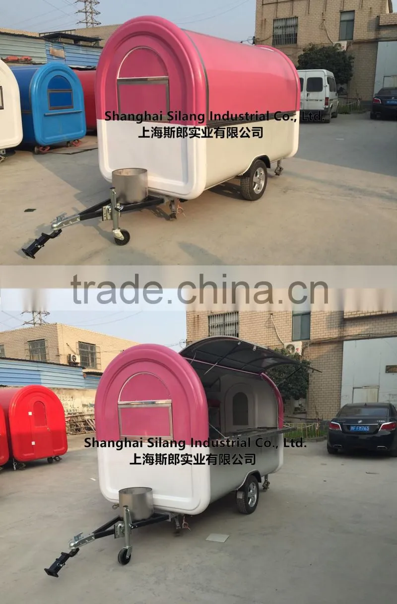 Pink and white food cart food truck hot dog Hamburger ice cream traction cart