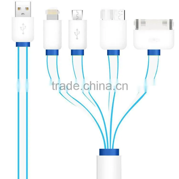 Factory price male to usb female cable, micro usb data charging cable 4 in 1