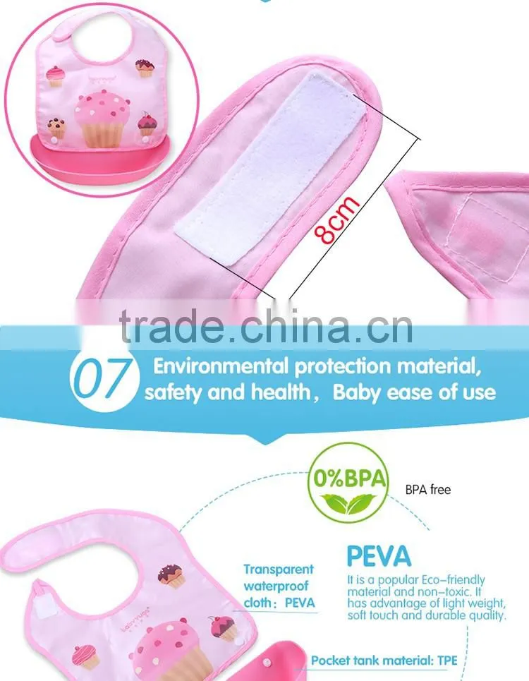 multi-functional colorful baby bib with cute design