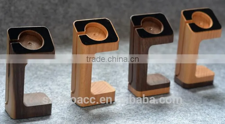2015 new design Wood Grain stand Charger Holder For Apple Watch