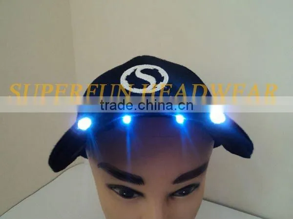 100% cotton red LED lighting hats