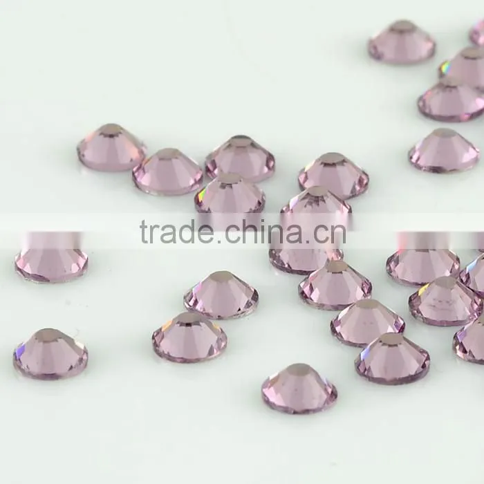 Factory sale non hotfix crystals Light Amethyst Colour flat back non hotfix crystal strass for dress