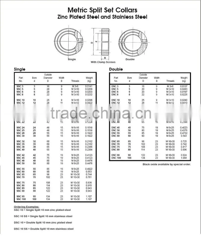 11mm bore shaft locking collars