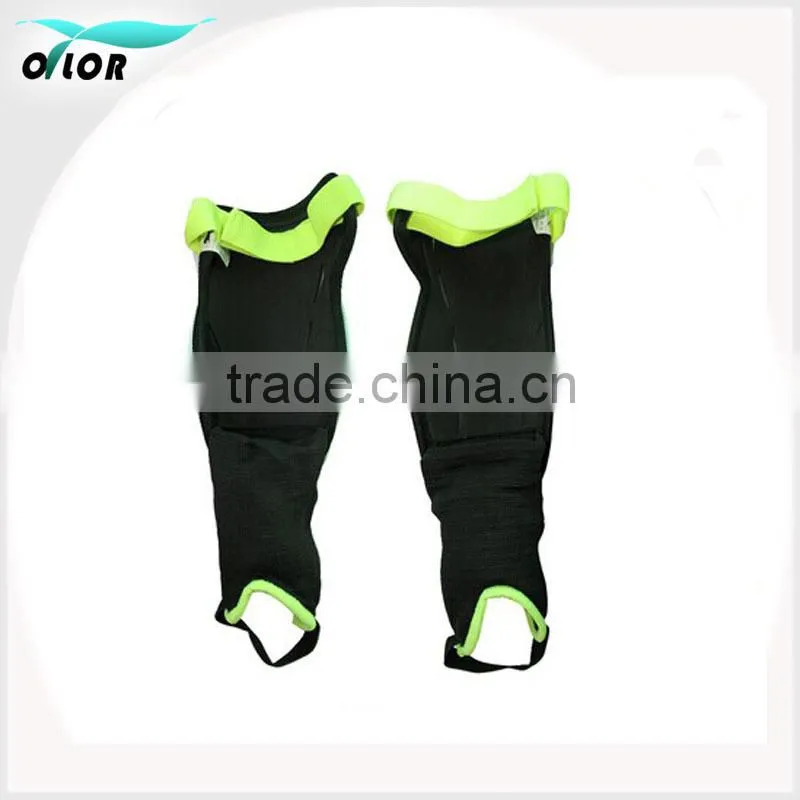 Sports safety pp eva materials soccer ball shin guard with elastic strap