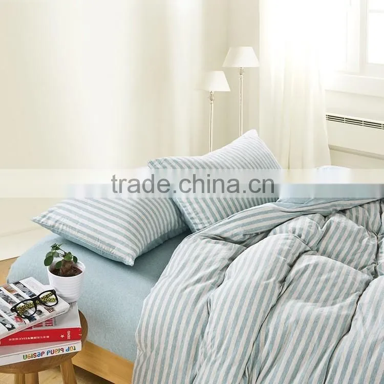 Spinning Knitted Striped 4pcs Bedding Sets/Cotton Striped 4pcs Bedding Sets