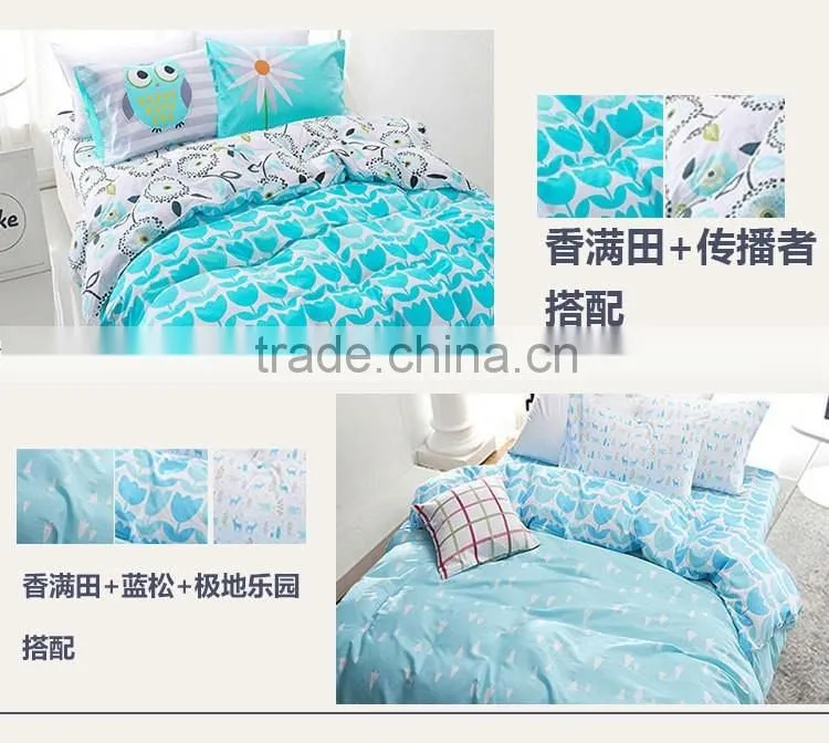 100% cotton 4 PCS bedding sets duvet cover, pillowcases and flat sheet.