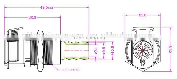 3/8" POM/EPDM Plastic disconnector BLD1606PH female