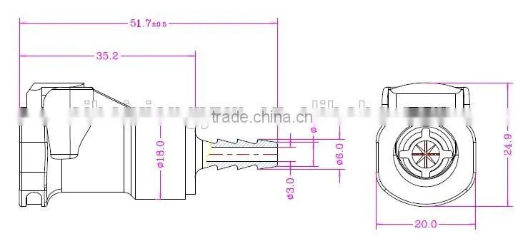 3/16" POM/EPDM Plastic disconnector BPD1603HB