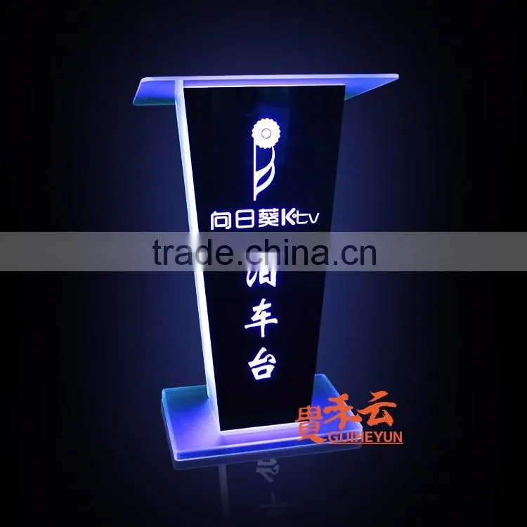 acrylic night bar acrylic LED table designs, night club dj facade, night bar booth