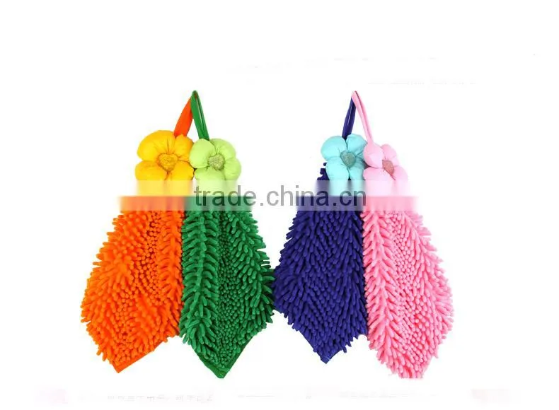 China wholesale microfiber chenille square hand towel, washclotch for home ,kitchen and bathroom