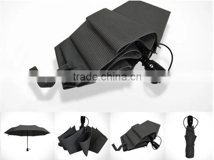 Customized 21" 8 ribs 3 fold polyester sun rain business windproof umbrella