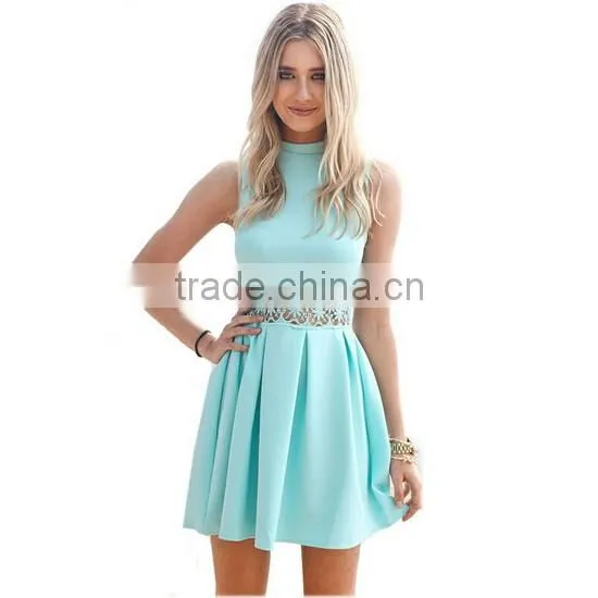 New designs elegant summer sexy sleeveless dress for women/