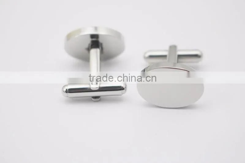 Personalized Your Logo Sliver Oval Blank Cuff Links