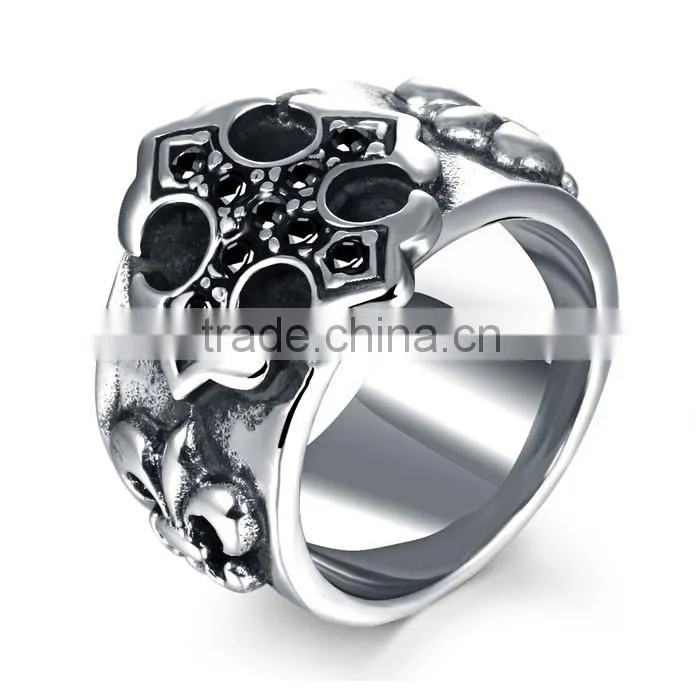 wholesale man jewellery new arrival 2016 316L steel cubic zirconia ring men