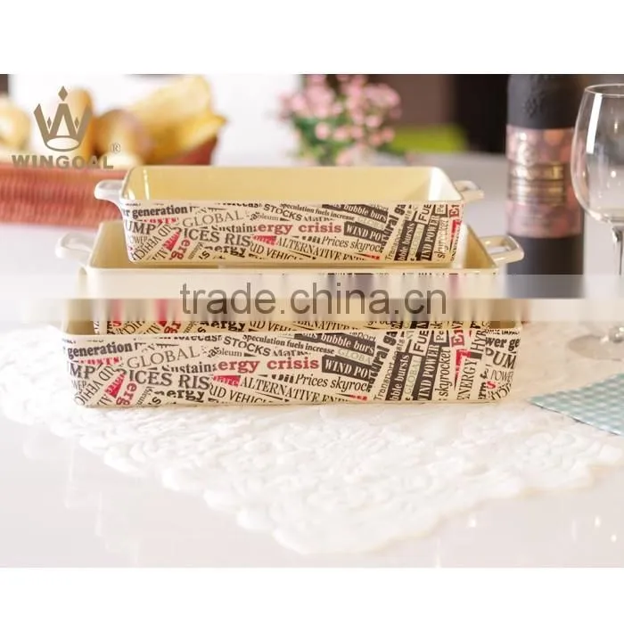 Rectangle Stoneware Bakeware Set With Handle