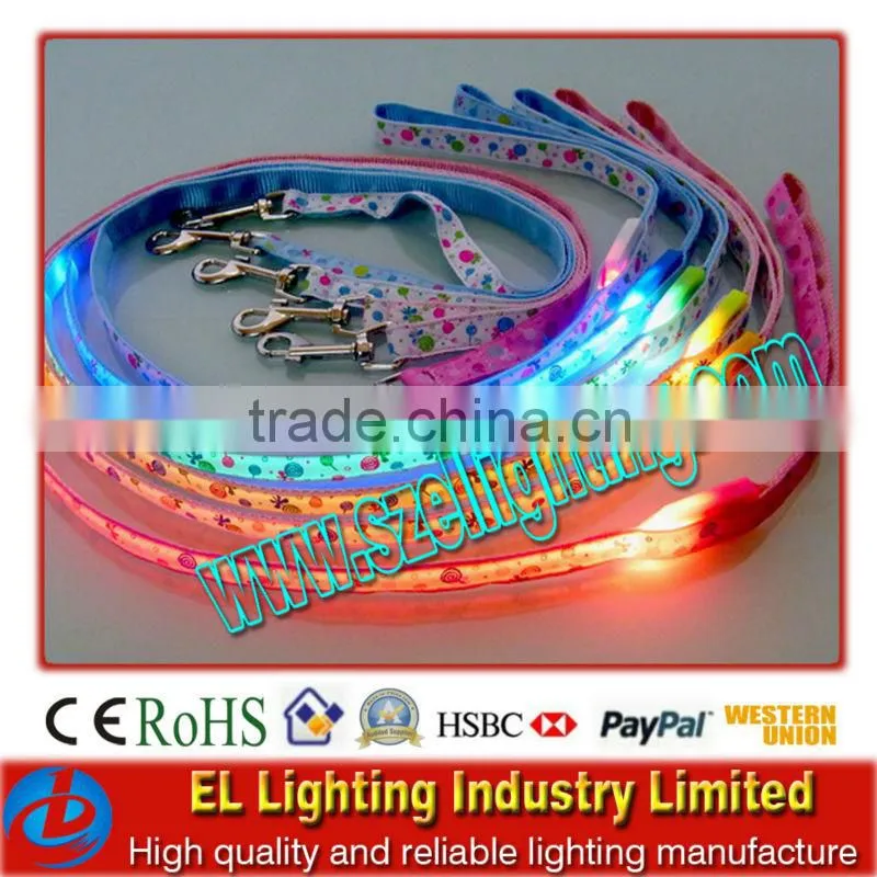 Nylon flashing led dog collar,high brightness led dog collar,cheap led pet collar for promotion