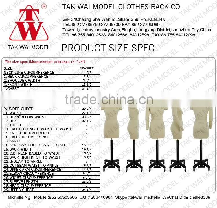 Factory Price UK MISSY 6 cheap female tailor mannequin torso