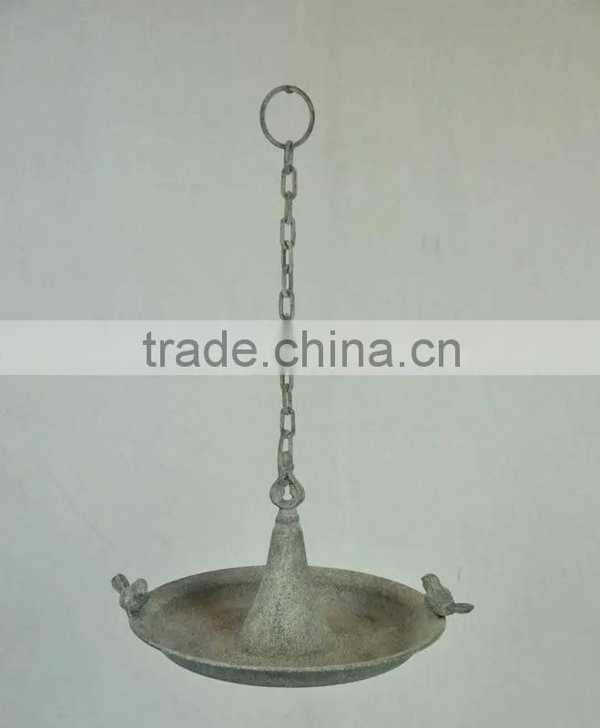 14A145NU Garden hanging metal tray bird feeder with hook chain