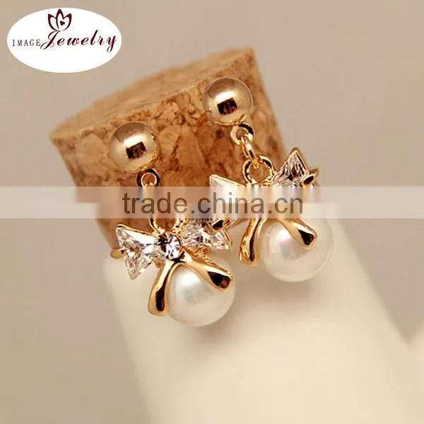 New Flower crystal earring silver earring wholesale jewelry 2016
