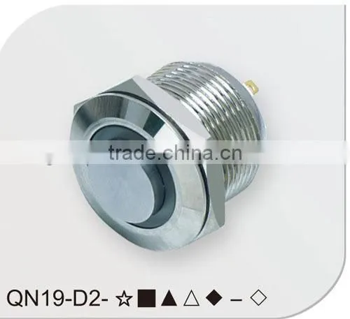High flush ring illuminated stainless stell 19mm push button switch