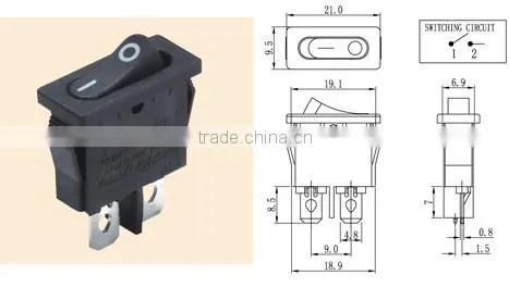 Home appliance lighted rocker switch & Rocker switch series