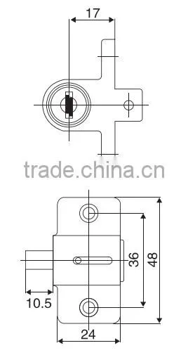 Zinc alloy tubular push button cam lock for cabinet