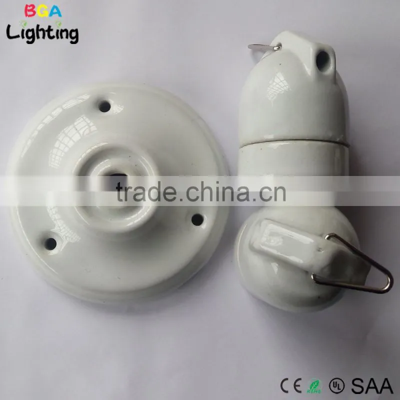 Porcelain Hanging Light, Ceramic Hanging Lamp with E27 Lampholder